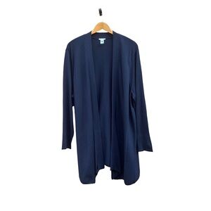 J Jill Open Front Cardigan Navy Blue Plus Size 3X